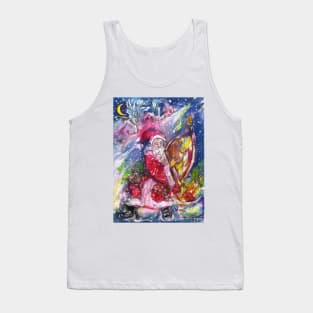 SANTA CLAUS PLAYING HARP IN MOON LIGHT Christmas Night Tank Top